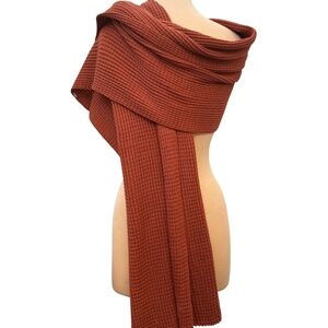 Waffle knit Scarf Cotton Pumpkin Rust